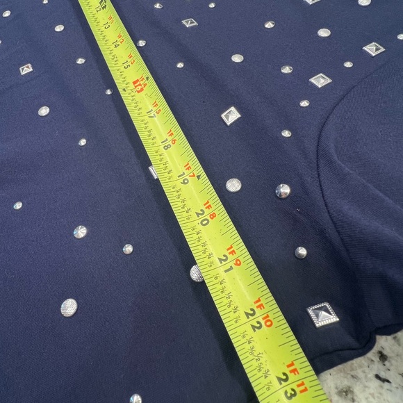 Michael Kors Midnight Blue Top with White Details - Picture 3 of 8